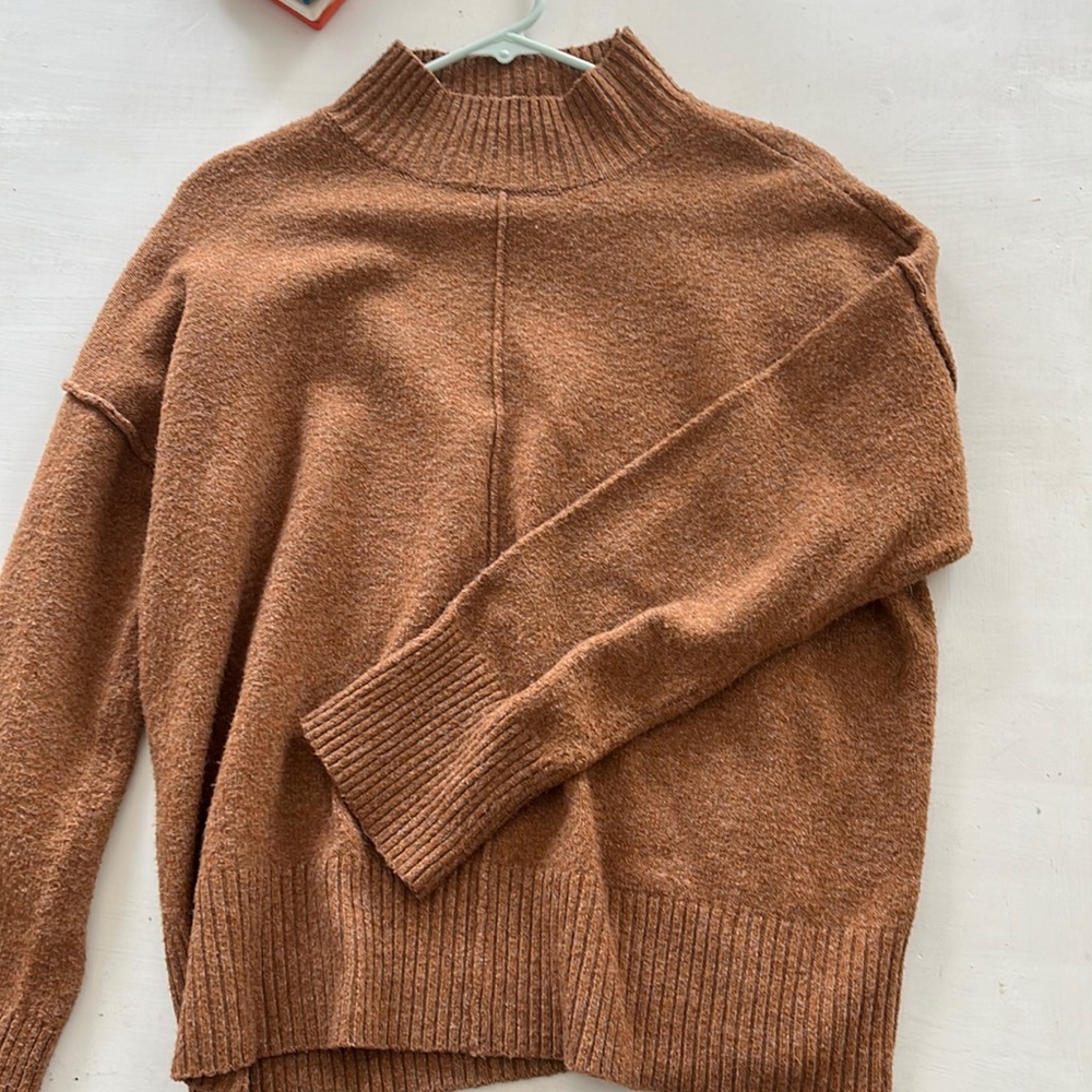 Brown mock neck sweater